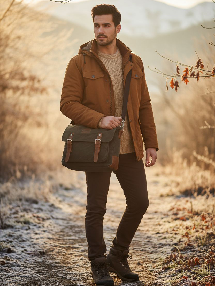 malá plátená pánska taška cez rameno